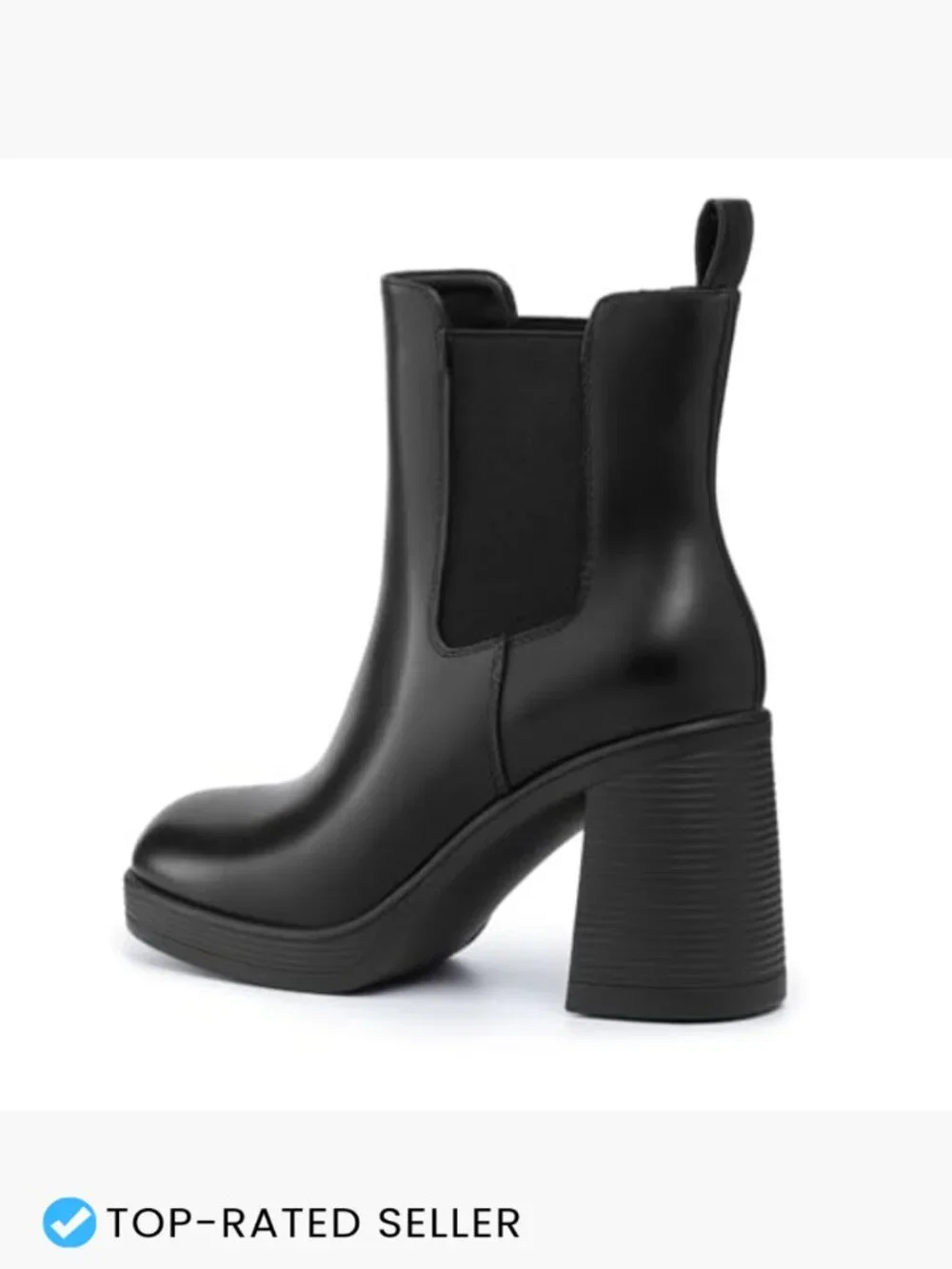 Square Toe Chelsea Platform Booties Chunky Heel Slip On Ankle Boots Fashion